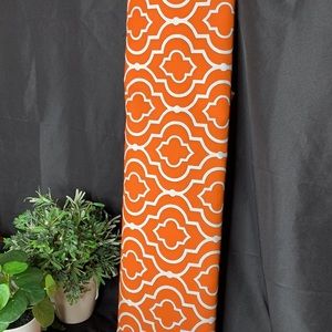 Bright orange, black and white 100% polyester outdoor fabric